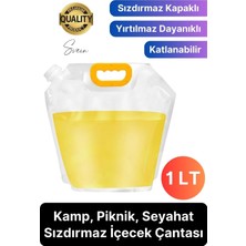 Svein Premium 1 Lt Dayanıklı Yer Kaplamaz Içecek Çantası Sporcu Kapaklı Tutamaç Suluk Matara Kamp Piknik