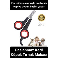 Premium Paslanmaz Kedi Köpek Tırnak Makası Küçük Boy Evcil Hayvan Bakım Kaymaz Saplı Düzeltici Pençe