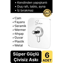 Svein 6 Adet Süper Güçlü Kendinden Yapışkanlı Tutunabilen Çok Amaçlı Çerçeve Tablo Banyo Duş Mutfak Askı