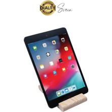 Svein Doğal Masaüstü Ahşap Cep Telefonu ve Tablet Standı Natural Görünüm Şık Iphone Android Ios Uyumlu