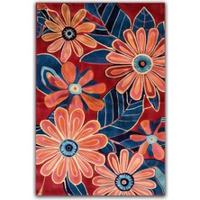 Kilim Home Floral Çiçekli Renkli Modern Salon Halısı Mutfak Halısı  Yolluk Otantik Halı Mars 231