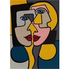 Kilim Home Mars 2500 Renkli Kadın Silüet Pamuk Dokuma Taban Halı