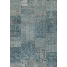 Mars 2091 Patchwork Desenli Yıkanabilir Kaymaz Salon Halısı, Koridor ve Mutfak Halısı