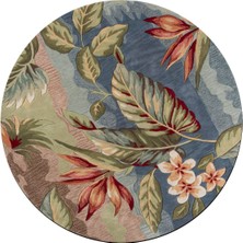 Kilim Home Mars 153 Pastel Tonlar Çiçekli Floral Çok Renkli Dokuma Taban Yuvarlak Halı