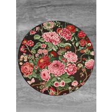 Kilim Home Mars 144 Bahar Çiçekleri Kırmızı Yeşil Çok Renkli Yuvarlak Halı