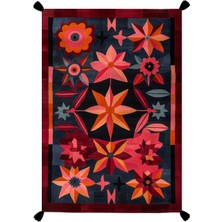 Kilim Home Çiçekli Floral Püsküllü Salon Halısı Mutfak Halısı Yolluk Otantik Halı Mars 230