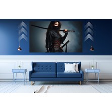 Ti Play Ti-Play Sisten Gelen Samuray Kadın 60 x 90 cm  Modern Pvc Çerçevesiz Tablo