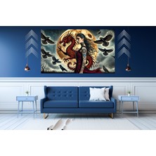 Ti Play Ti-Play Kırmızı Ejderha Dövmeli Samuray Kadın 60 x 90 cm  Modern Pvc Çerçevesiz Tablo