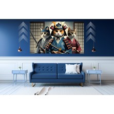 Ti Play Ti-Play Bushıdo Cats Three  60 x 90 cm  Modern Samuray Pvc Çerçevesiz Tablo