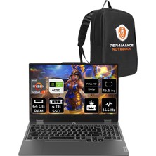 Lenovo Loq Amd Ryzen 7 7435HS 64GB 4tb SSD RTX4050/6GB 105W 15.6" Fhd 144Hz Fdos Taşınabilir Bilgisayar & Per4 Çanta 83JC006ATRP335