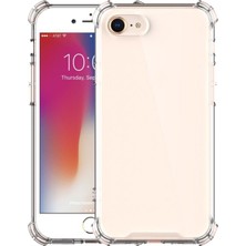 Kzy Apple iPhone 7 Kapak Kamera Bölümü Açık Airbag Antishock Köşe Korumalı Şeffaf Silikon Kılıf