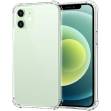 Kılıfmania Apple iPhone 12 Mini Kapak Kamera Bölümü Açık Airbag Antishock Köşe Korumalı Şeffaf Silikon Kılıf
