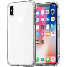 Kzy Apple iPhone x Kapak Kamera Bölümü Açık Airbag Antishock Köşe Korumalı Şeffaf Silikon Kılıf