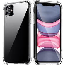 Kzy Apple iPhone 11 Kapak Kamera Bölümü Açık Airbag Antishock Köşe Korumalı Şeffaf Silikon Kılıf