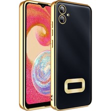 ZORE Galaxy A06 Uyumlu Kılıf Kamera Korumalı Logo Gösteren Omega Kapak-Gold