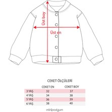 Minipodyum Kız Çocuk  Nakışlı Kapitoneli Kolej Bomber ceket