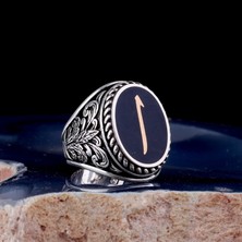 Tesbih Sepetim Arapça Elif Yazılı 925 Ayar Gümüş Erkek Yüzük