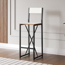 Eportatif Bar Sandalyesi Mutfak Sandalyesi Otel Cafe Sandalye Beyaz 1565