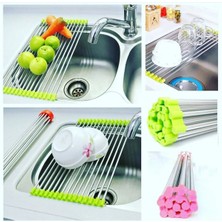 Octopus Bazaar Eyve Üstü Katlanabilir Yerden Tasarruf Kurutmalık ve Mega Nihale Paslanmaz Çelik Kurutma 37X23