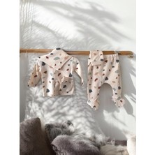 Baby Glow  0-3 Ay Taş Desenli 5li Set Hastane Çıkış - Krem