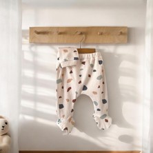 Baby Glow  0-3 Ay Taş Desenli 5li Set Hastane Çıkış - Krem