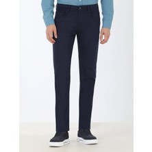 Kip Lacivert Düz Dokuma Slim Fit Casual Pamuk Karışımlı Pantolon