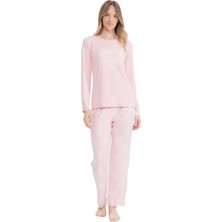 U.s. Polo Assn. Kadın Pembe Yuvarlak Yaka Pijama Takımı 17108
