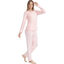 U.s. Polo Assn. Kadın Pembe Yuvarlak Yaka Pijama Takımı 17108