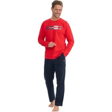 U.s. Polo Assn. Erkek Kırmızı Yuvarlak Yaka Pijama Takımı 18828