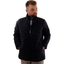 ModeXL Mode Xl Erkek Dik Yaka Kapitone Mont U24609 Siyah Renkli Büyük Beden 2022 Sonbahar-Kış