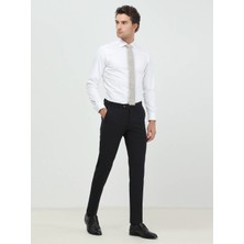 Kip Beyaz Düz Slim Fit Dokuma Klasik  Pamuk Gömlek