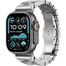 ekılıf - ​​​Apple Watch Ultra 49mm - Kordon Metal Kordon Strap Kayış - KRD-125 - Gümüş - T34265