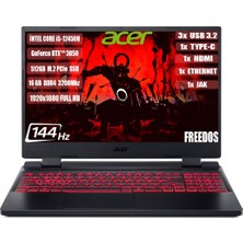 Acer Nitro 5 AN515-58 I5-12450H 16 GB 512 GB SSD RTX3050-4 GB 15.6" IPS Fhd 144 Hz Freedos NH.QFJEY.007+165