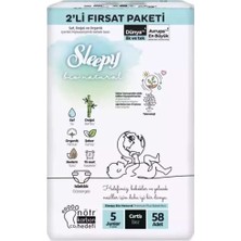 Sleepy Bio Natural Bebek Bezi 2'li Fırsat Paketi 5 Beden 58 Adet