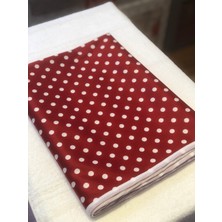 BHT Leke Tutmaz 140 x 140 cm Raşel Biyeli Masa Örtüsü Puantiyeli Kırmızı