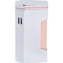 Cohiba Çift Torch Pürmüz Mat Gümüş Metal Puro Çakmağı