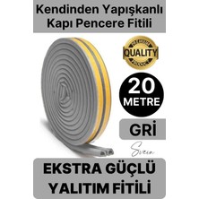 Svein 1. Sınıf Gri Kapı Pencere Soğuk Toz Geçirmez Izolasyon Fitili Yapışkanlı Isı Yalıtım 2X10=20 mt