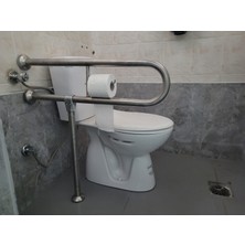Otobir Yeni Engelli Tutunma Barı Tuvalet Kağıtlıklı Banyo Wc Paslanmaz Mat Satine Yüzeyli Sabit Ayarlanabilir Ayaklı