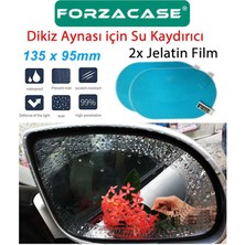 Forzacase Otomobil Dikiz Aynası Yağmur Su Kaydırıcı Jelatin Sticker Film 135x95mm 2 Adet - FC236