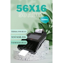 Analitik Form Matbaacılık 56x16 Termal Pos Rulo Yeni Nesil Yazarkasa Rulosu 1 Paket 50 Adet
