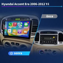 Hyundai Accent Era 2006-2012 Yıl Androıd Sürüm 13 Kablosuz Carplay Navigasyon Multimedya 9 Inç Ekran Navigasyon Cihazı 2g Ram +32GB Hafıza Çerçeveli ve Arka Görüş Kameralı