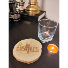 Limon Dekor The Beatles Yazılı Şimşir Ağacından Bardak Altlığı Wooden Boxwood Coaster