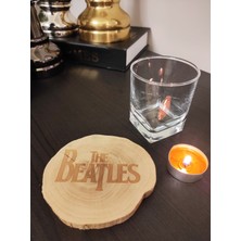 Limon Dekor The Beatles Yazılı Şimşir Ağacından Bardak Altlığı Wooden Boxwood Coaster