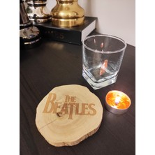 Limon Dekor The Beatles Yazılı Şimşir Ağacından Bardak Altlığı Wooden Boxwood Coaster