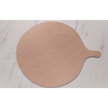 Ahşap Köşe 40  cm Ahşap Bazlama Tahtası - Saplı Ekmek ve Hamur Açma Tahtası