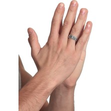 Labalaba Erkek Antik Gümüş Kaplama Ayarlanabilir Gotik Kurukafa Yüzük