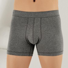 Şahinler E031 Erkek Likralı Boxer Külot 6'lı Paket Koyu Gri S