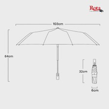 Rota 10 Telli Ekstra Dayanıklı Fiber Tel Otomatik Açılır/kapanır Şemsiye 3060