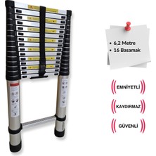 Endokon 620 Cm. - 16  Basamaklı Teleskobik / Teleskopik Alüminyum I Merdiven