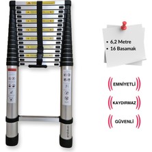 Endokon 620 Cm. - 16  Basamaklı Teleskobik / Teleskopik Alüminyum I Merdiven